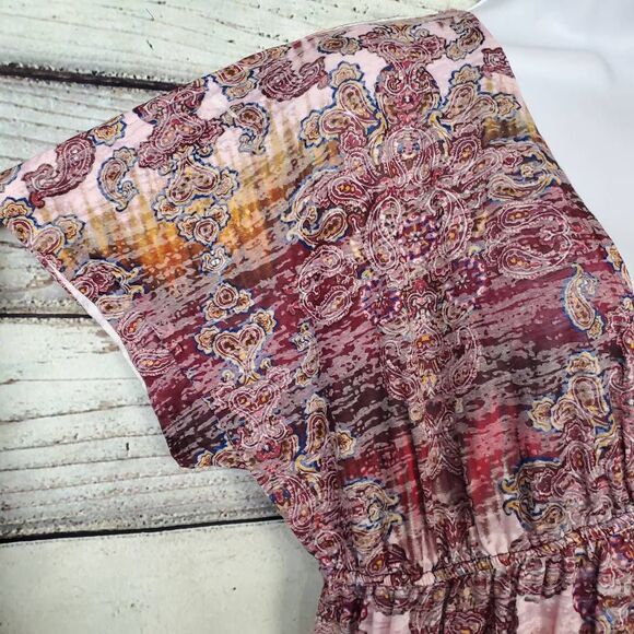 Maurices Women’s Multicolor Boho Paisley Short Sleeve Tunic Top Size 1X - Picture 2 of 7